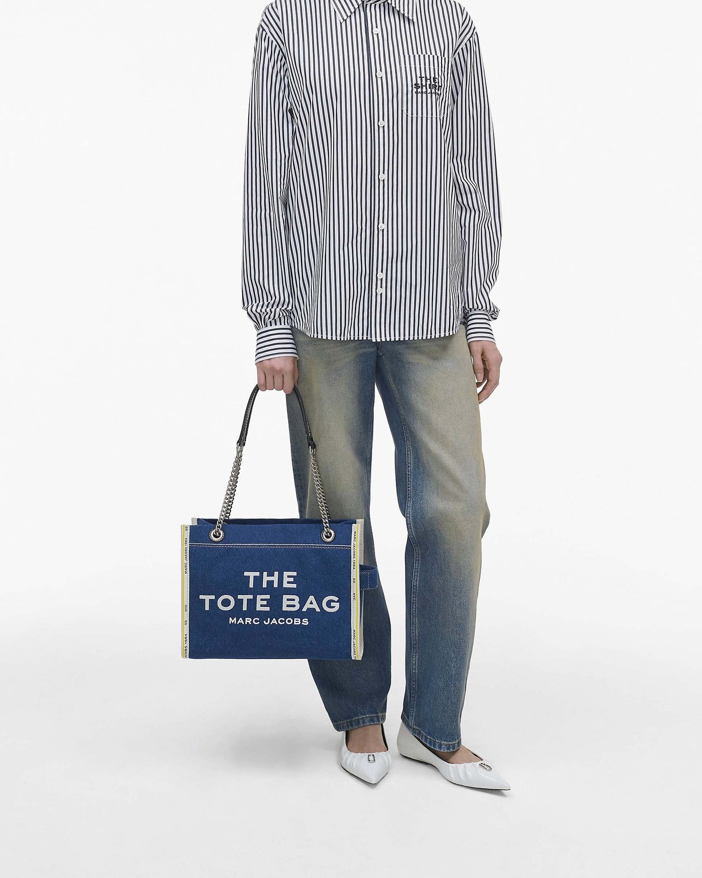 The Denim Chain Medium Tote Bag