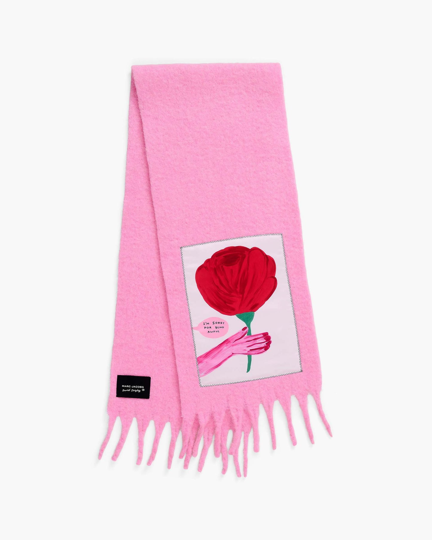 David Shrigley X MJ Oh Rose Wool Scarf