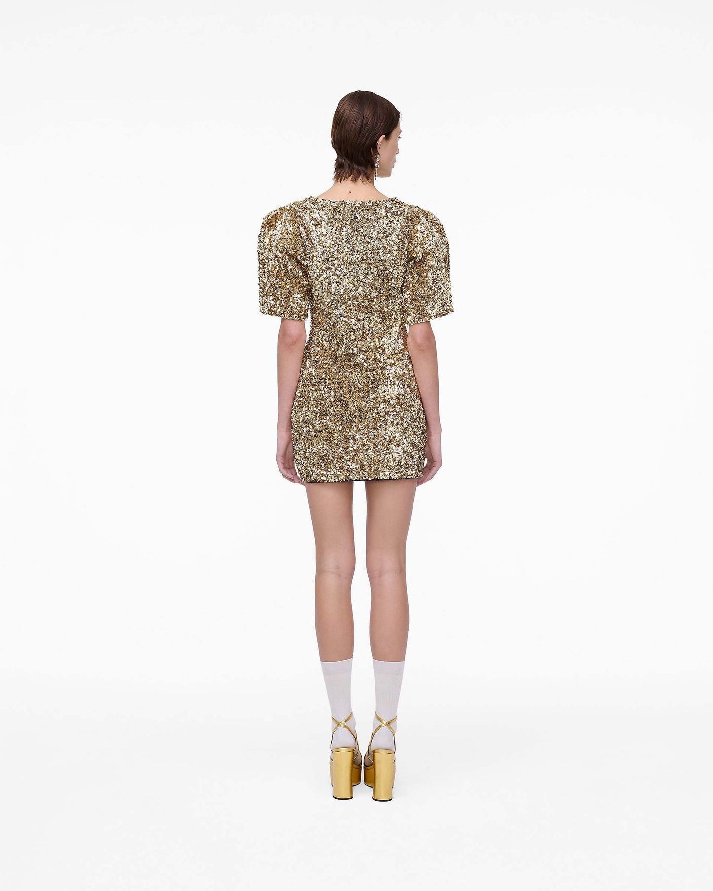 Sequin V-Neck Knit Dress