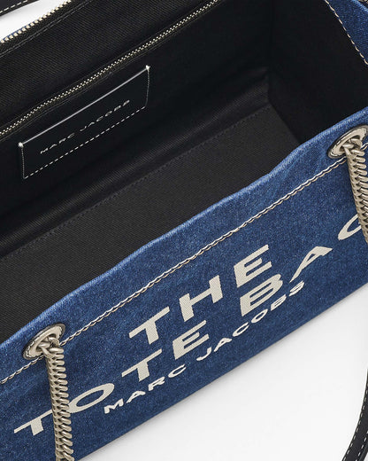 The Denim  Chain Medium Tote Bag