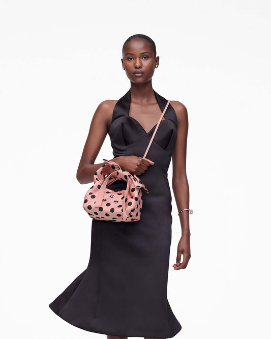 The Satin Dots Bow Mini Sack Bag