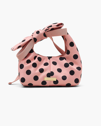 The Satin Dots Bow Mini Sack Bag