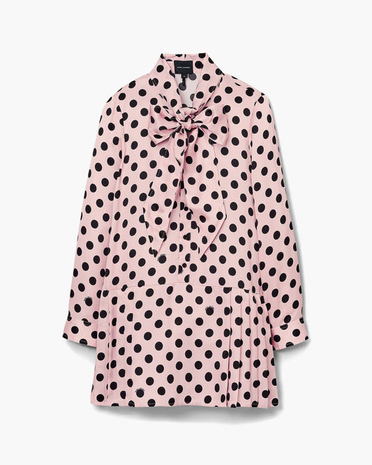 Dots Bow Pleated Dress
