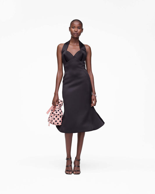 Sculpted Satin Halter Dress