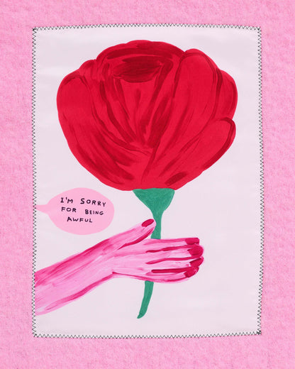 David Shrigley X MJ Oh Rose Wool Scarf