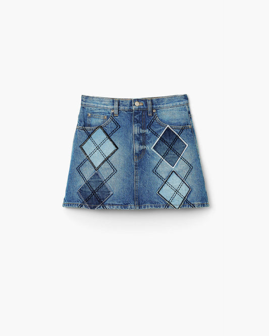 Argyle Patchwork Mini Skirt