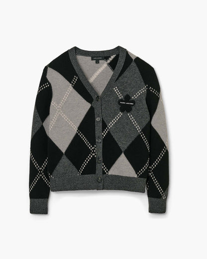 Preppy Daisy Argyle Cardigan