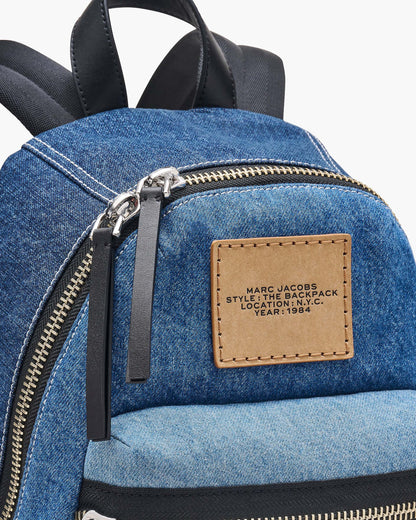 The Biker  Colorblock Denim Medium Backpack