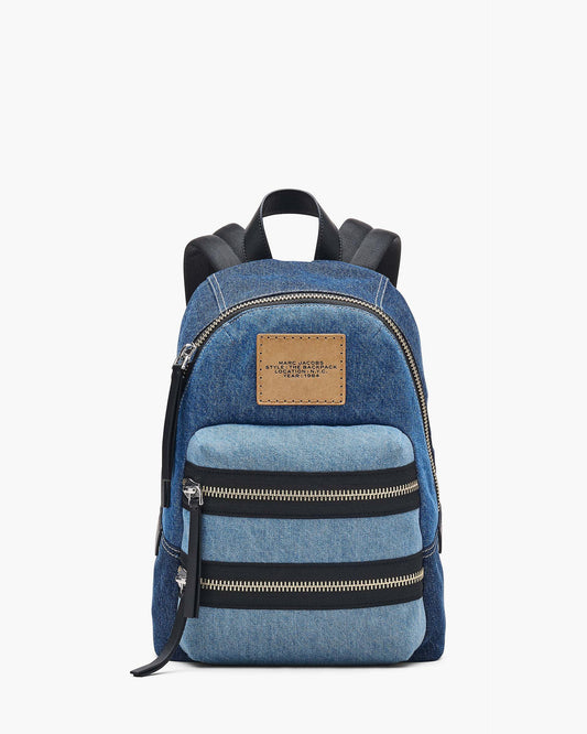 The Biker  Colorblock Denim Medium Backpack