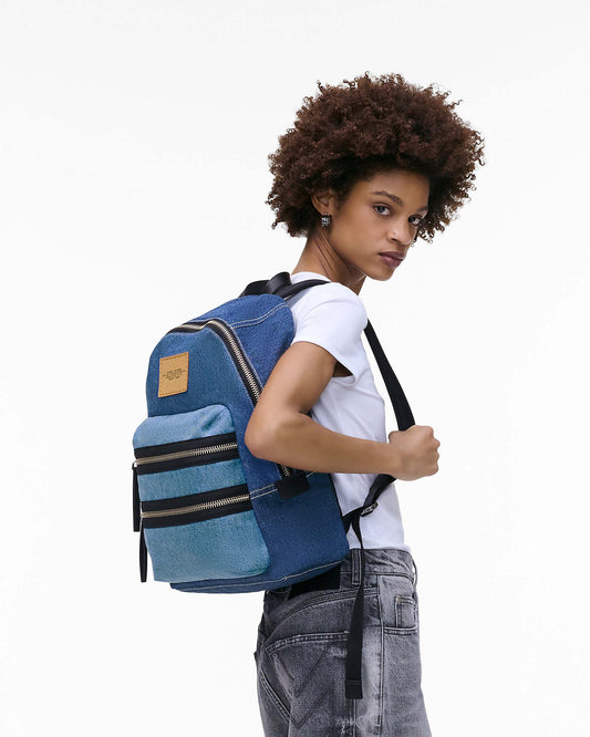 The Biker  Colorblock Denim Large Backpack