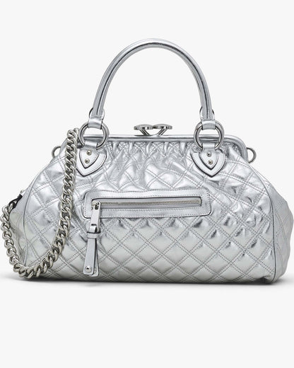 Re-Edition Quilted  Metallic Leather Stam Bag