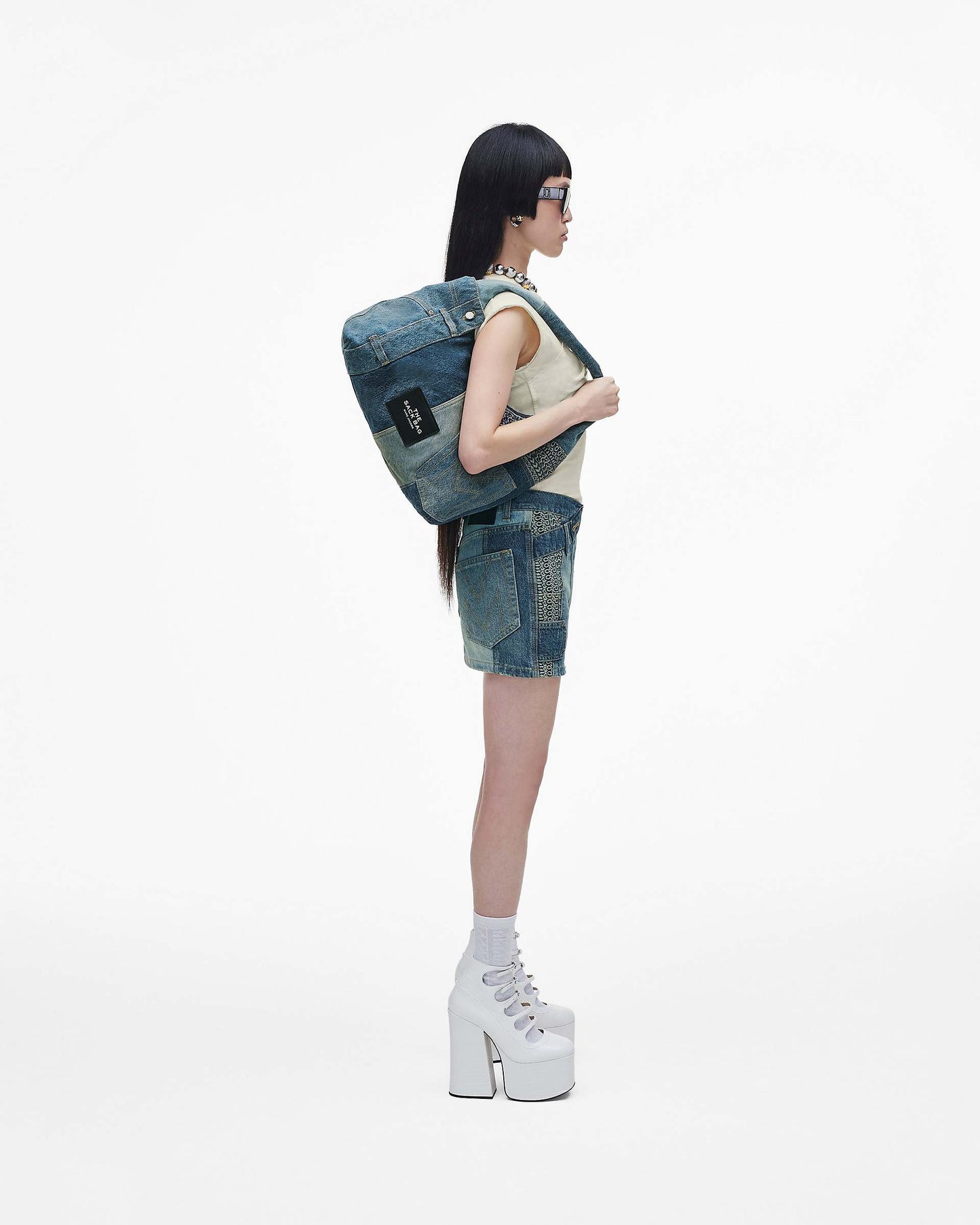 The Deconstructed  Denim Sack Bag